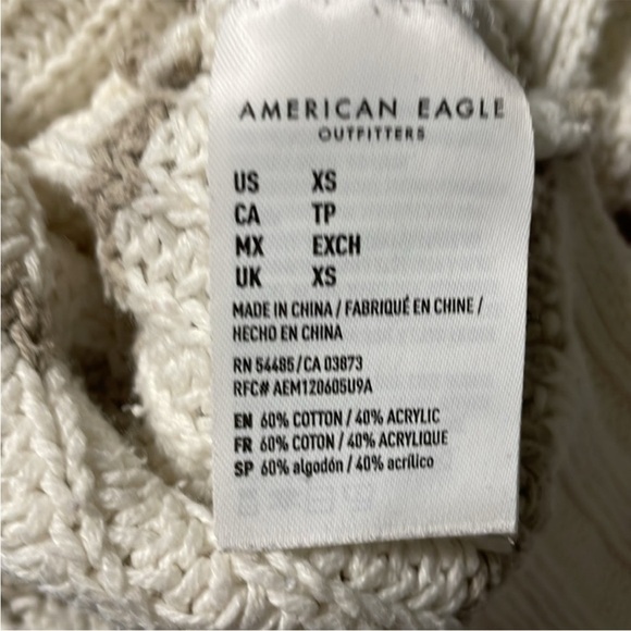 American Eagle NWOT Semi Cropped Knit Striped Sweater Oversized XS fits up to XL - Picture 7 of 7